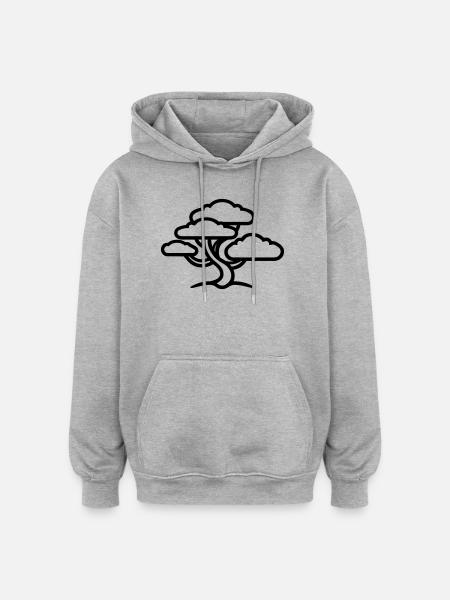 bonsai - Sweat à capuche oversize unisexe - gris chiné