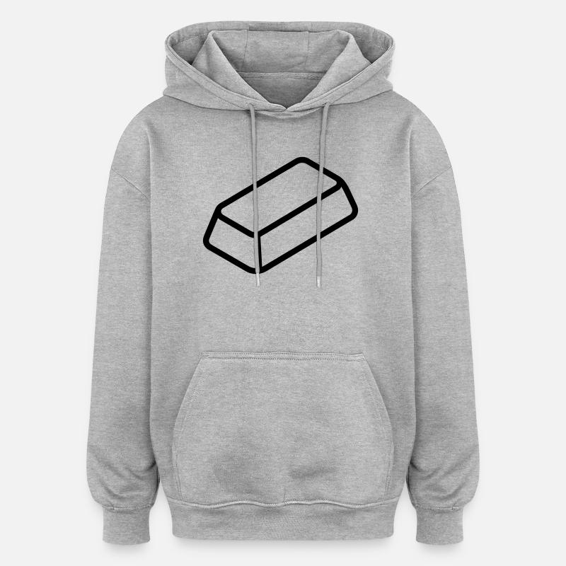 Lingot d'or - Sweat à capuche oversize unisexe - gris chiné