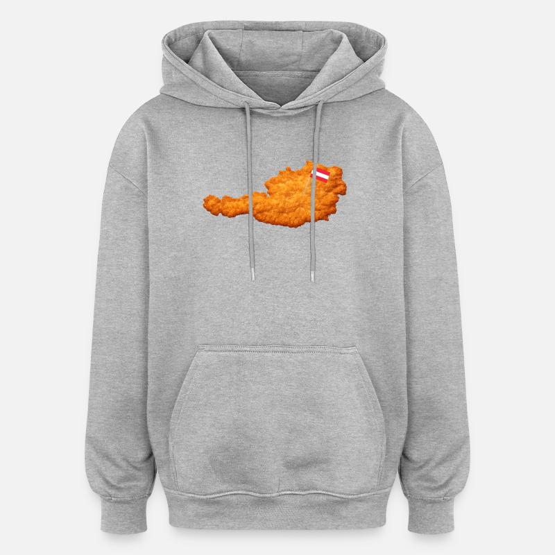 Schnitzel Österreich Form Essen - Oversized Unisex Hoodie - Grau meliert