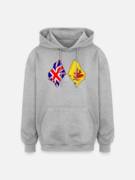 Somerset + Great Britain crossed - Oversized Unisex Hoodie - heather grey