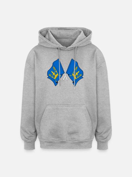 Suffolk Flags Crossed - Oversized Unisex Hoodie - heather grey