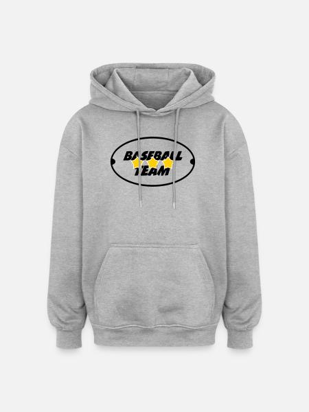 Baseballmannschaft – Sport - Oversized Unisex Hoodie - Grau meliert
