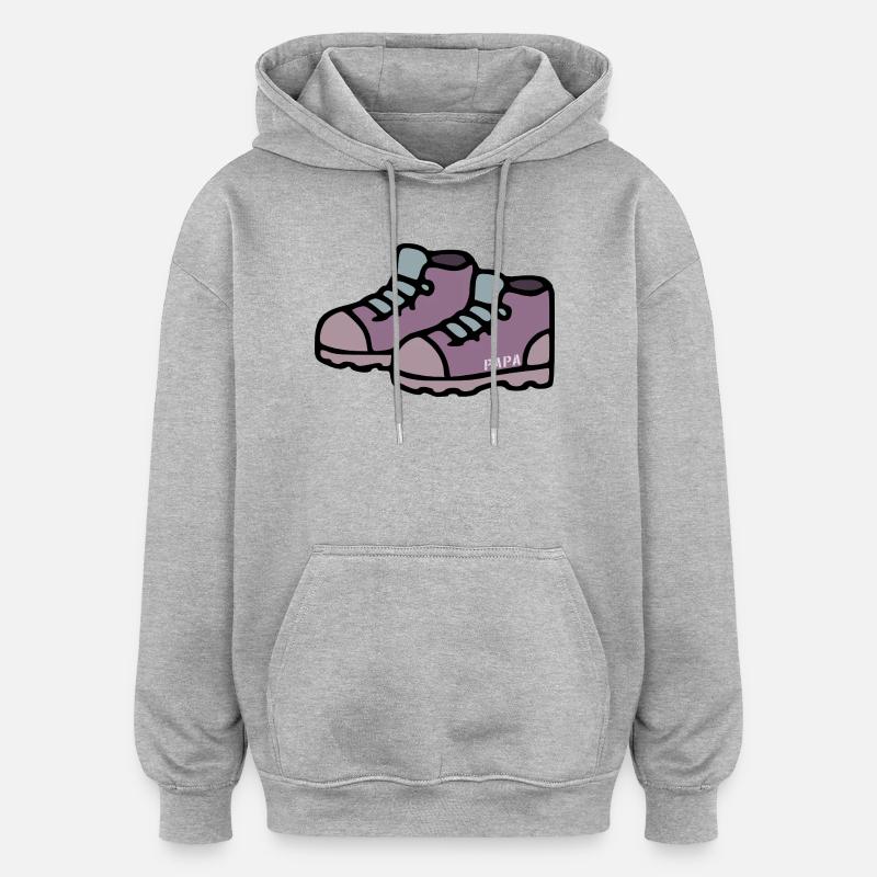 Chaussures de randonnée Papa - Sweat à capuche oversize unisexe - gris chiné