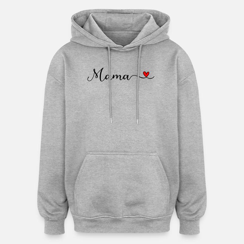 Maman - Sweat à capuche oversize unisexe - gris chiné