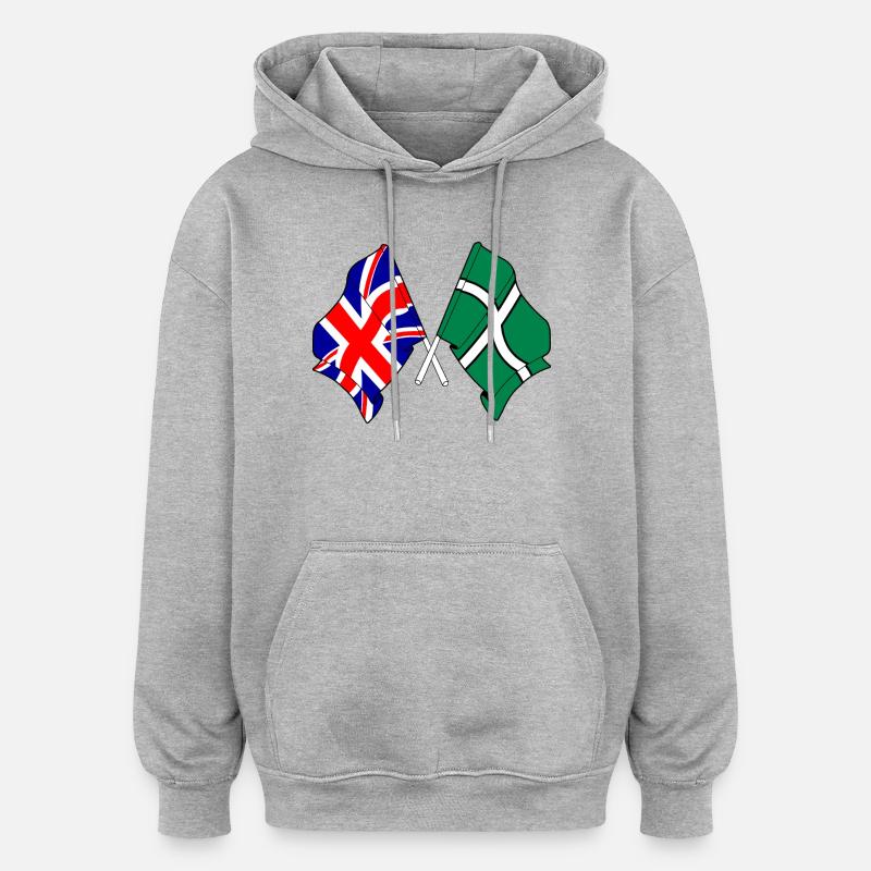 Devon & Great Britain Cross - Oversized Unisex Hoodie - heather grey