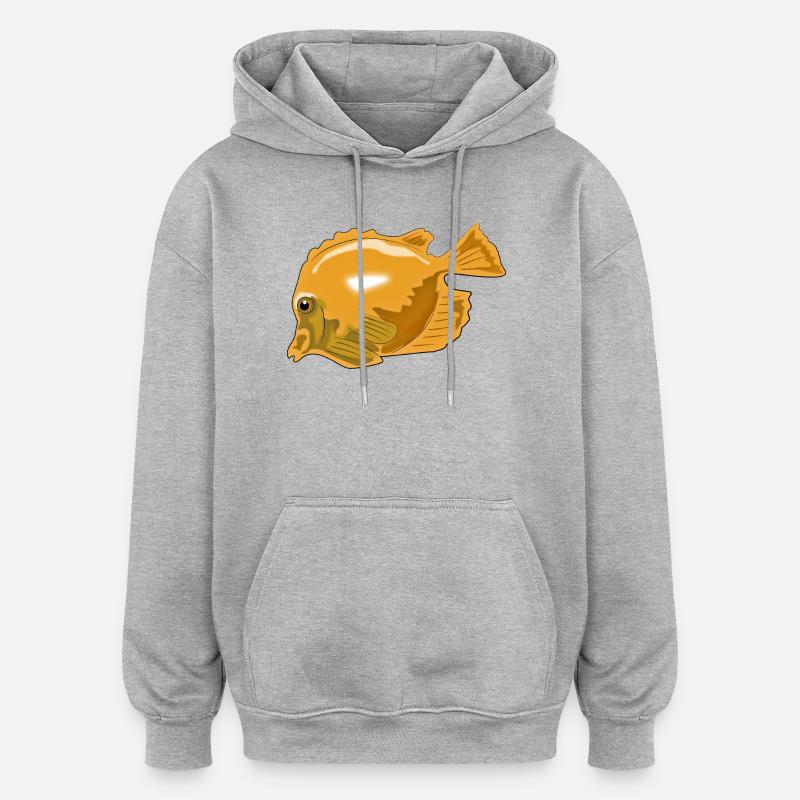 Poisson - Sweat à capuche oversize unisexe - gris chiné