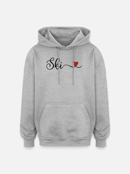 Ski - Sweat à capuche oversize unisexe - gris chiné