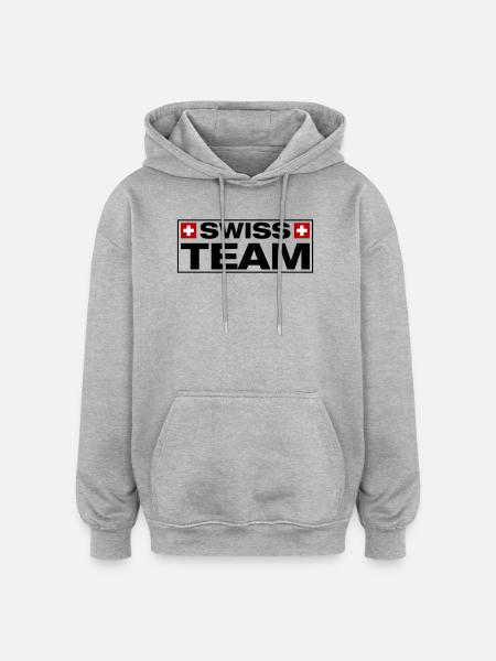Équipe suisse suisse - Sweat à capuche oversize unisexe - gris chiné