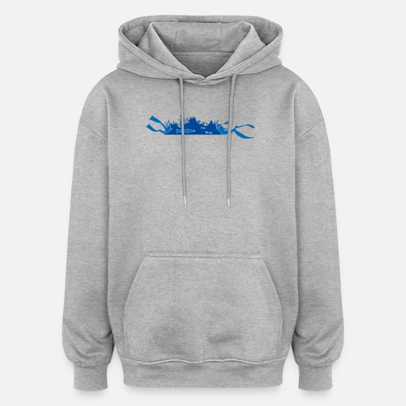 Plongée et apnée - Silueta Arrecife - Sweat à capuche oversize unisexe - gris chiné