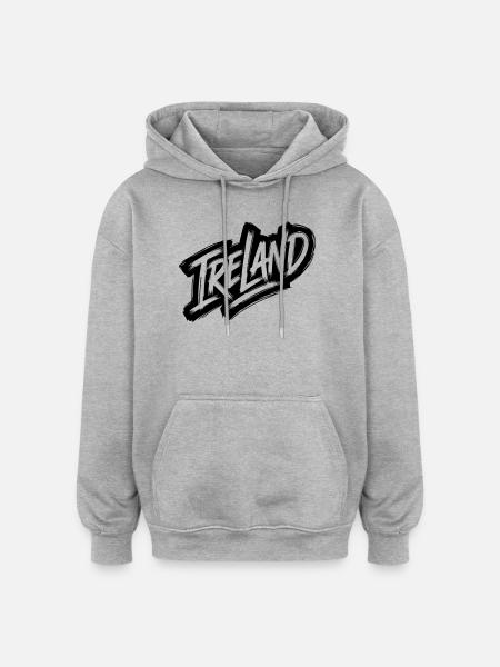 Ireland - Ireland Graffiti Font - Oversized Unisex Hoodie - heather grey