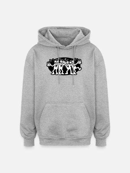 Groom Friends Group Beer - Oversized Unisex Hoodie - heather grey