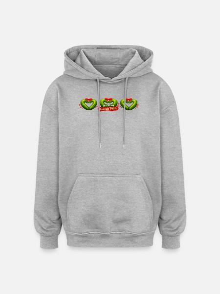 Du bist mein Lieblings-Gurkenherz - Oversized Unisex Hoodie - Grau meliert