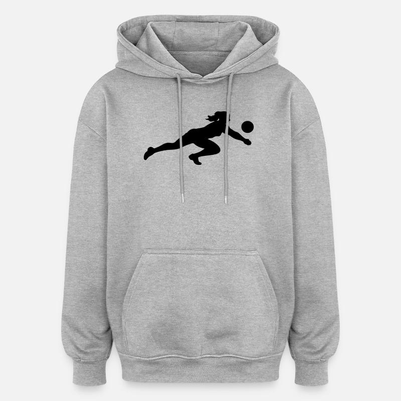 Silhouette de volley-ball - Sweat à capuche oversize unisexe - gris chiné