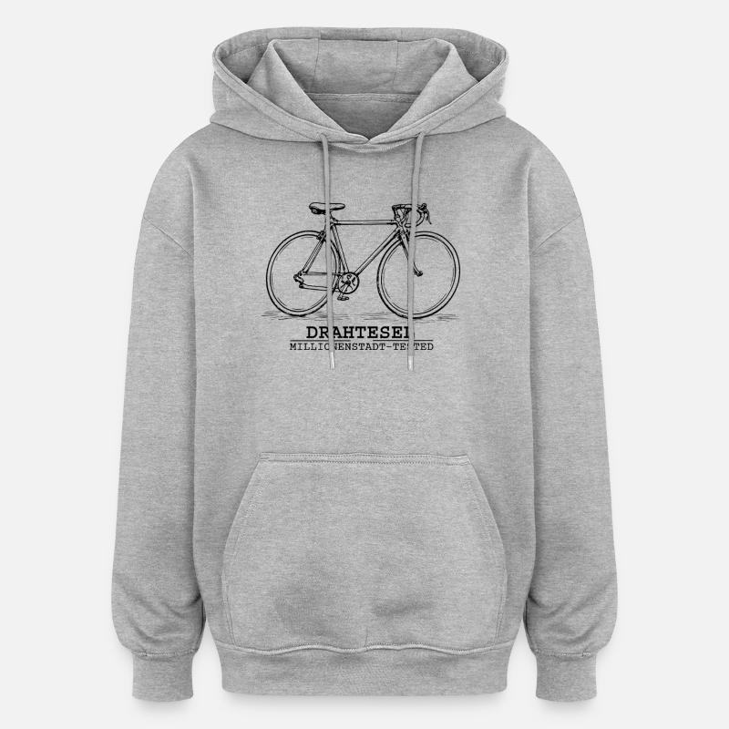 Vélo - Sweat à capuche oversize unisexe - gris chiné