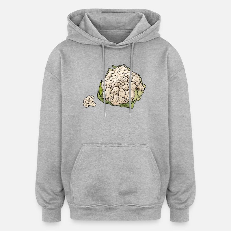 chou-fleur - Sweat à capuche oversize unisexe - gris chiné