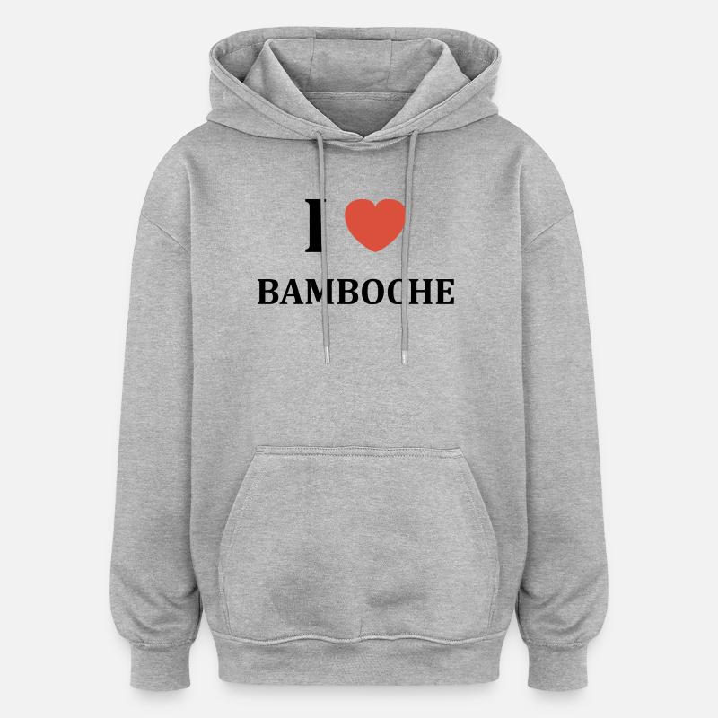 Bamboche - Sweat à capuche oversize unisexe - gris chiné