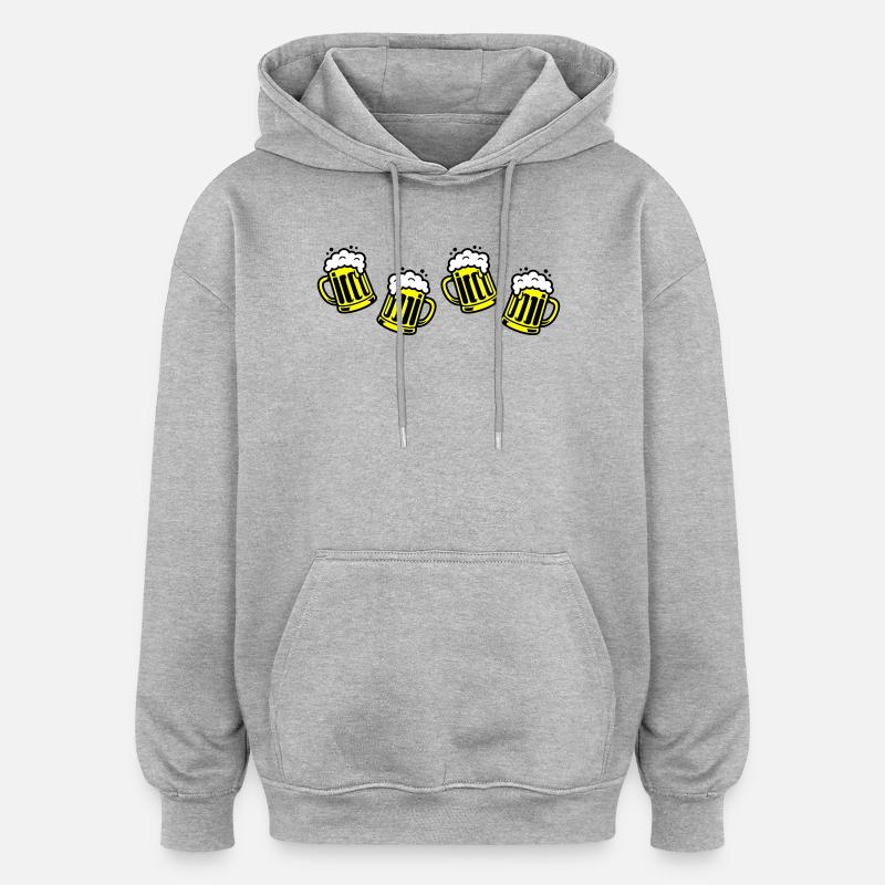 Bier Bierkrug Prost Comic - Oversized Unisex Hoodie - Grau meliert