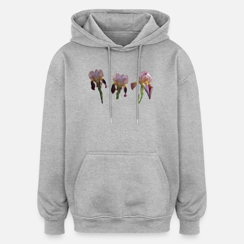 Iris - Sweat à capuche oversize unisexe - gris chiné