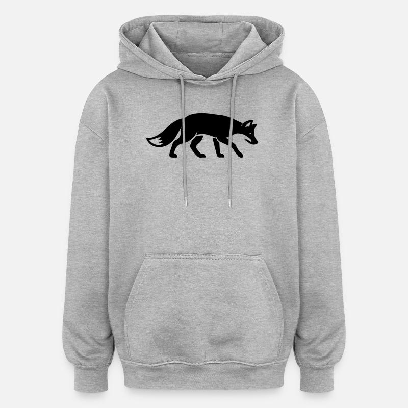 Fuchs Tier - Oversized Unisex Hoodie - Grau meliert