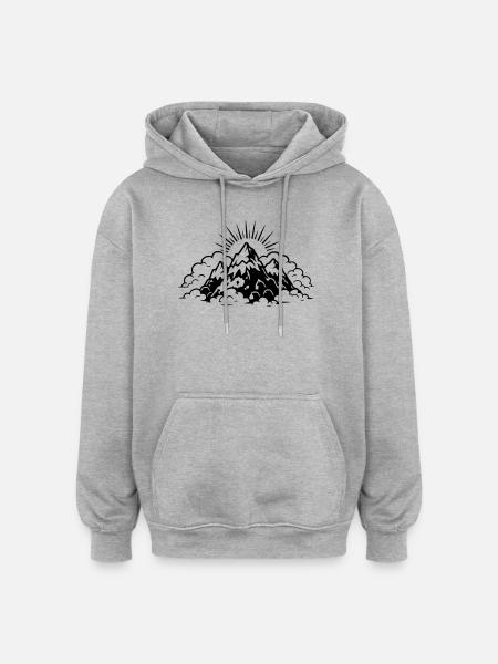 Mountains Landscape Icon - Oversized Unisex Hoodie - heather grey