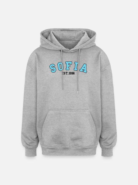 Sofia Est. 1996 - Oversized Unisex Hoodie - heather grey
