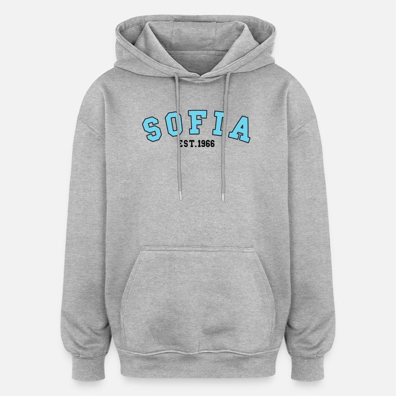 Sofia gegründet 1966 - Oversized Unisex Hoodie - Grau meliert