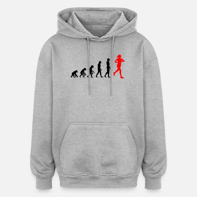EVOLUTION RUNNERIN POWER! JOGGER RUNNER FIT - Oversized Unisex Hoodie - heather grey