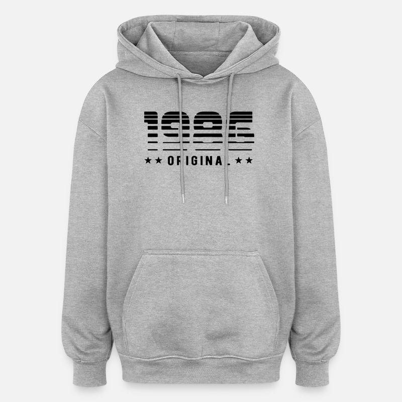 1986 Retrodesign original | Anniversaire - Sweat à capuche oversize unisexe - gris chiné