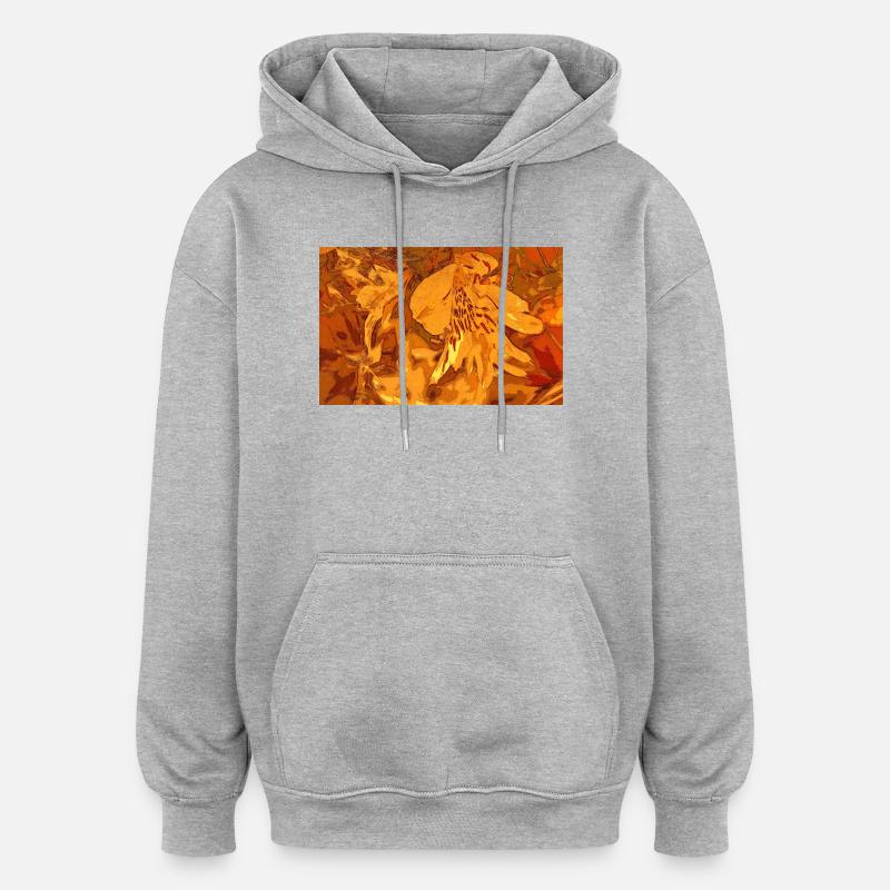 Fantasy ocre - Sweat à capuche oversize unisexe - gris chiné