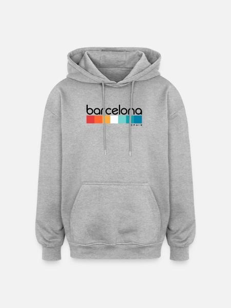 Barcelona - Spain - Spanien - Espana - Oversized Unisex Hoodie - Grau meliert