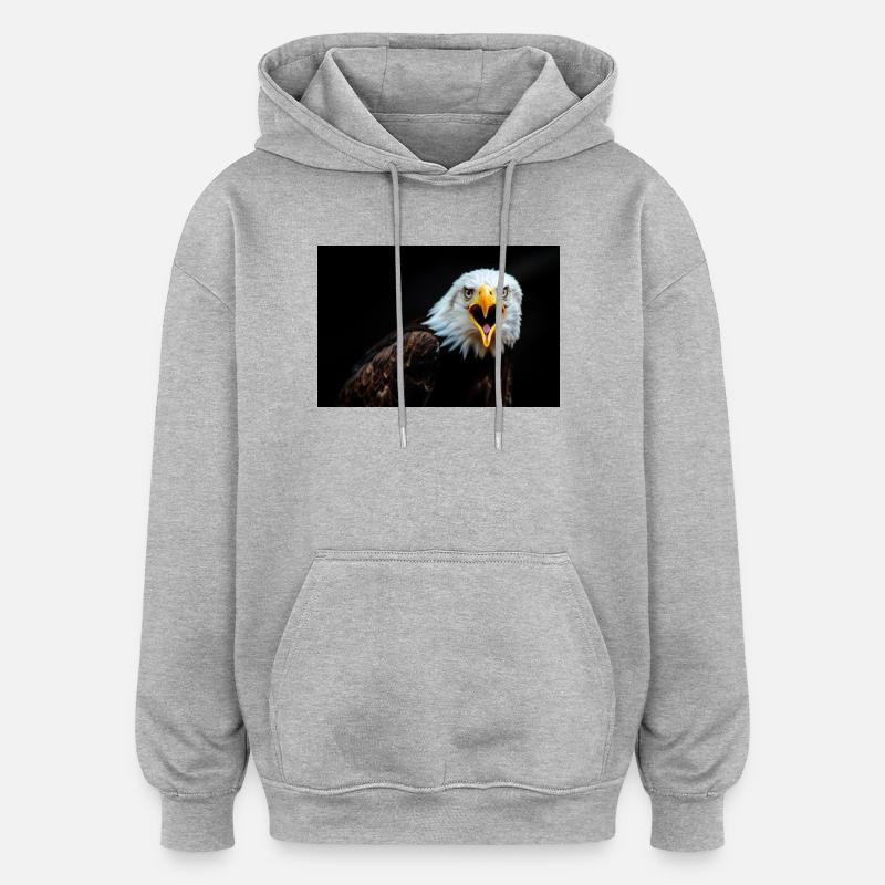 Angry Eagle Look - Oversized Unisex Hoodie - heather grey