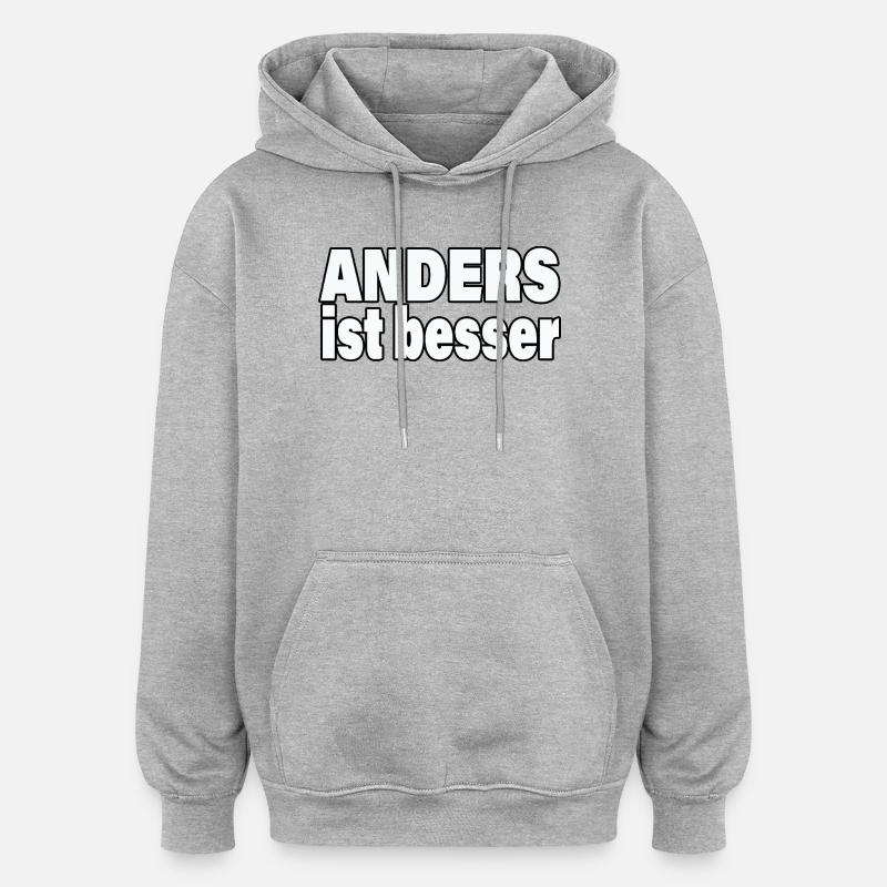 DIFFÉRENT, C’EST MIEUX - Sweat à capuche oversize unisexe - gris chiné