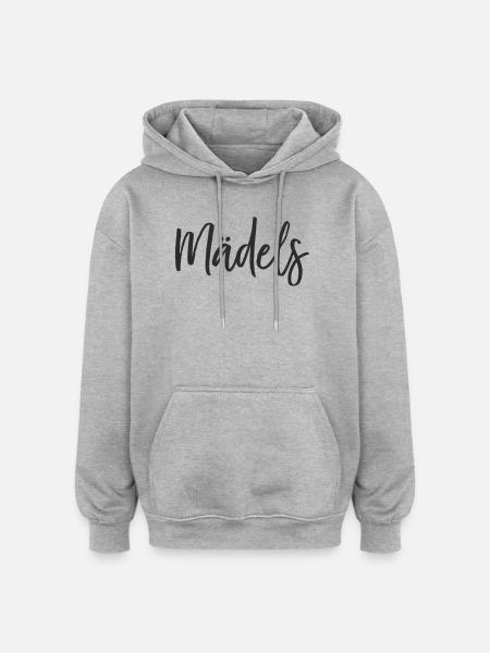 Mädels Handlettering Design - Oversized Unisex Hoodie - Grau meliert