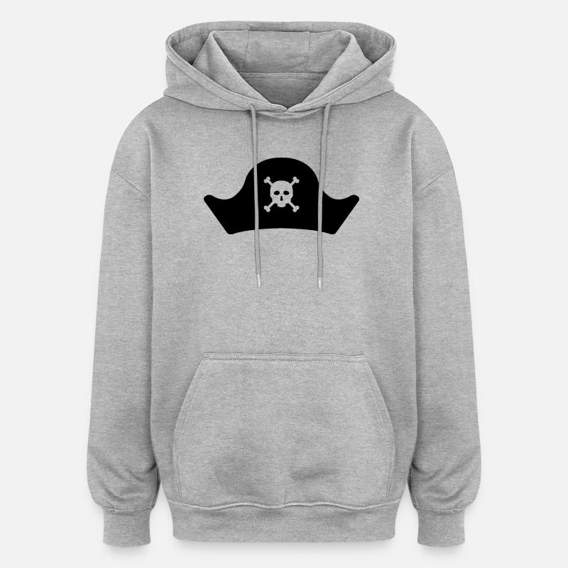 Chapeau de pirate - Sweat à capuche oversize unisexe - gris chiné