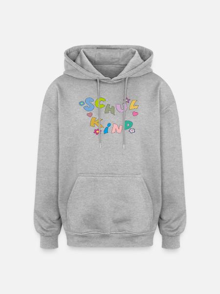 Bunte Schulkind Buchstaben - Oversized Unisex Hoodie - Grau meliert
