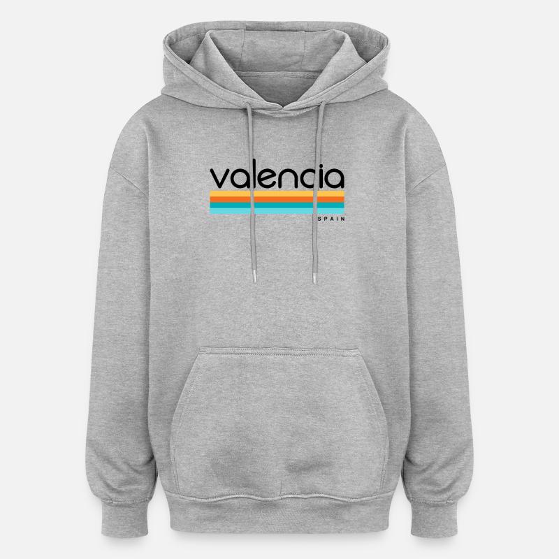 Valence - Espagne - Espagne - Espagne - Sweat à capuche oversize unisexe - gris chiné