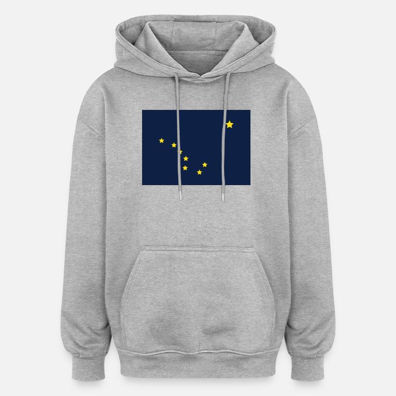 Drapeau de l’État de l’Alaska - Sweat à capuche oversize unisexe - gris chiné