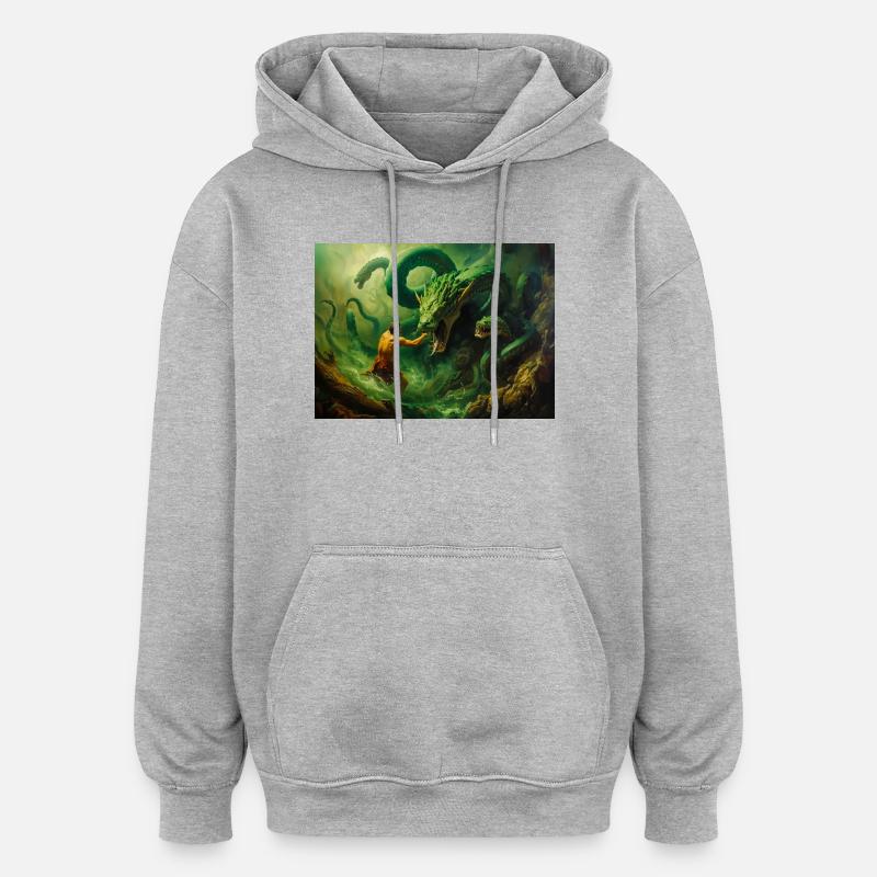 Héraclès combat l’Hydre de Lerne - Sweat à capuche oversize unisexe - gris chiné