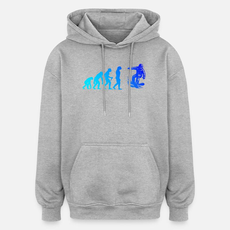 Œuvres modernes de snowboard - Sweat à capuche oversize unisexe - gris chiné