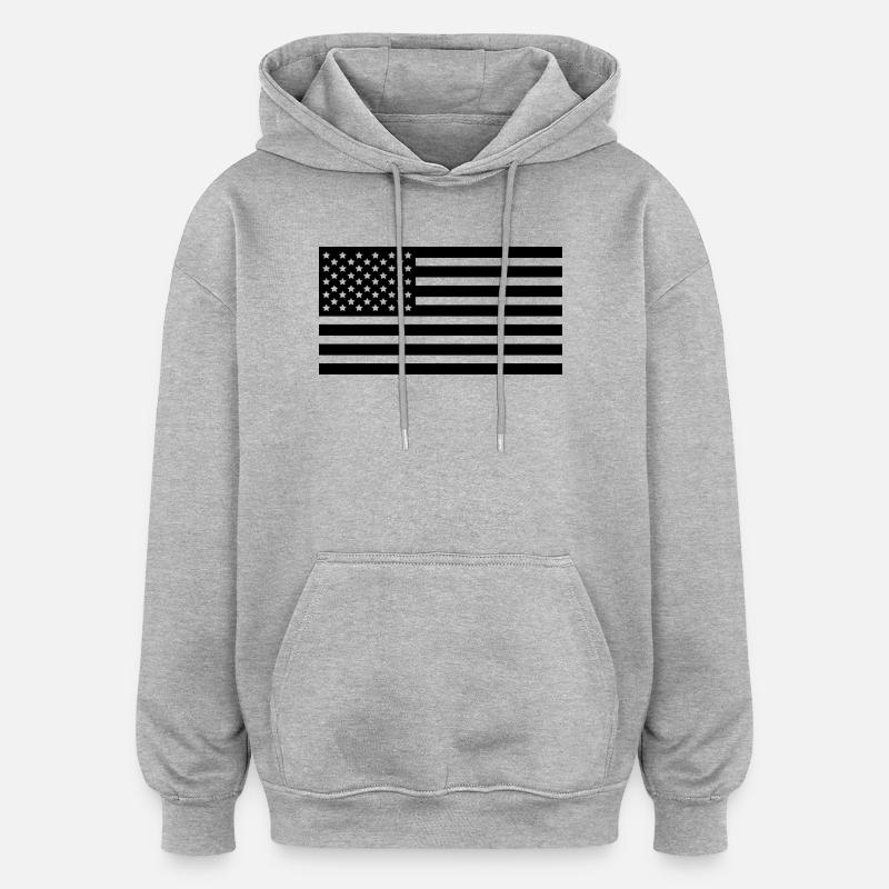 Utiliser des drapeaux - Sweat à capuche oversize unisexe - gris chiné