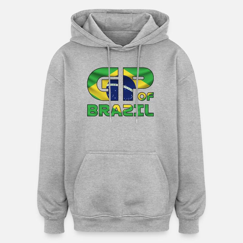 brazil_gp - Sweat à capuche oversize unisexe - gris chiné