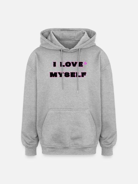 Self-love, I love myself - Oversized Unisex Hoodie - heather grey
