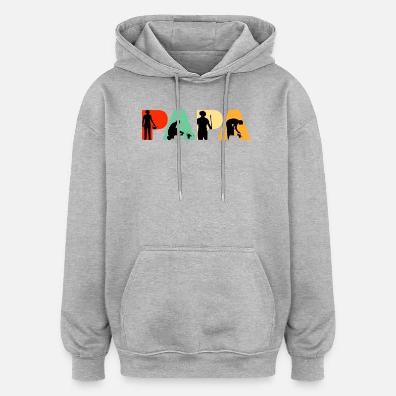 Papa Jardinier Jardinier Papa Pouce Vert - Sweat à capuche oversize unisexe - gris chiné