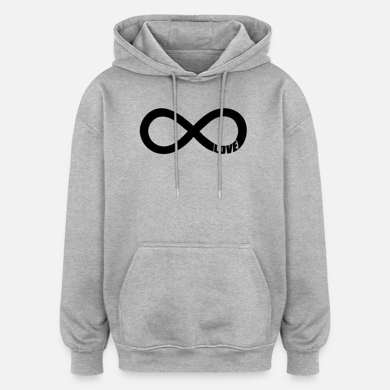 Infinity Love Symbol – Schwarz - Oversized Unisex Hoodie - Grau meliert