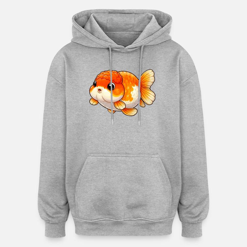 Édition Ranchu Lover Orange / Blanche - Sweat à capuche oversize unisexe - gris chiné