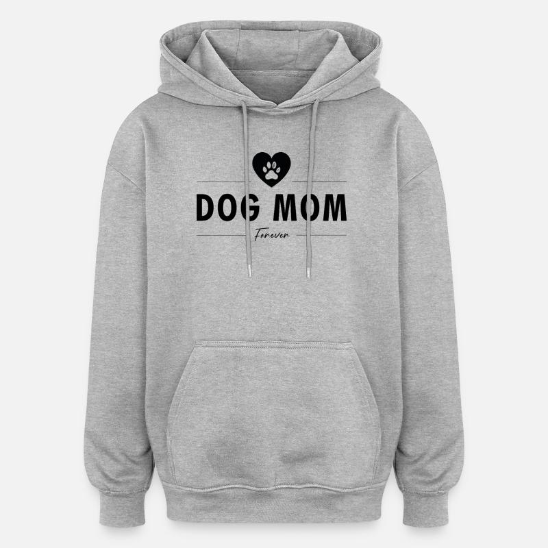 Maman du chien (Noir) - Sweat à capuche oversize unisexe - gris chiné