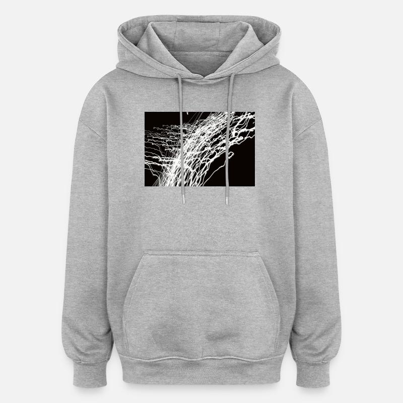 Lichtspiele 1 - Sweat à capuche oversize unisexe - gris chiné