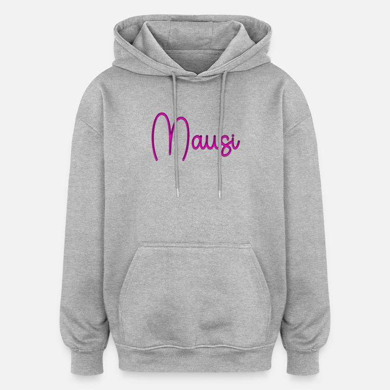 Mausi_2026 - Sweat à capuche oversize unisexe - gris chiné