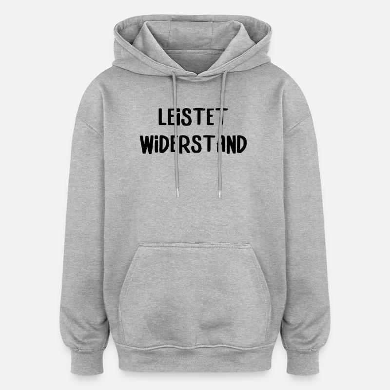 Leistet_wiederstand - Sweat à capuche oversize unisexe - gris chiné