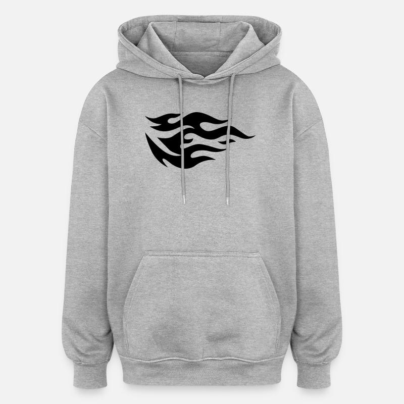 Flammen eines Feuers - Oversized Unisex Hoodie - Grau meliert